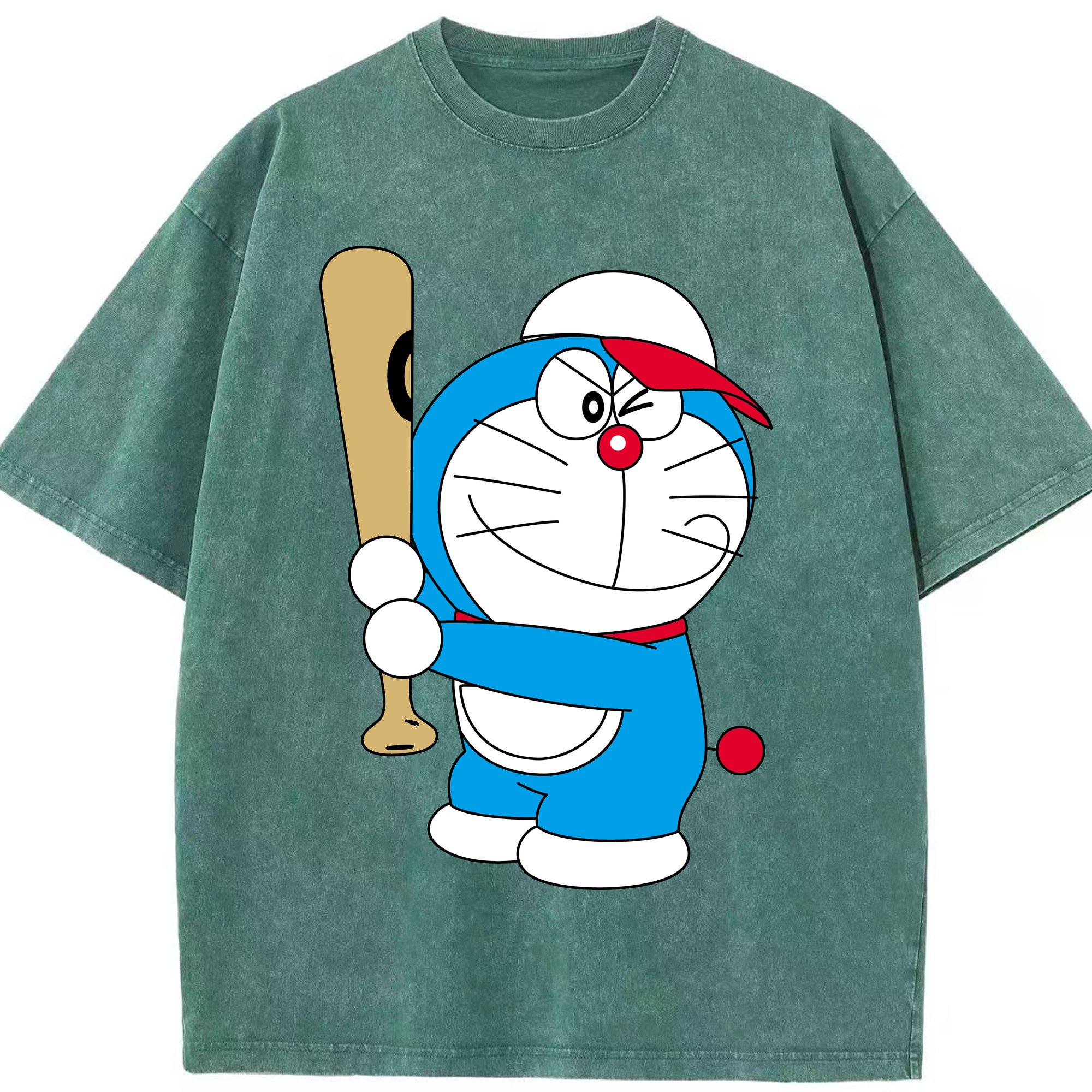 （画像用） ドラえもん Doraemon 綿100% ヴィンテージ風 半袖Tシャツ（フロントプリント）